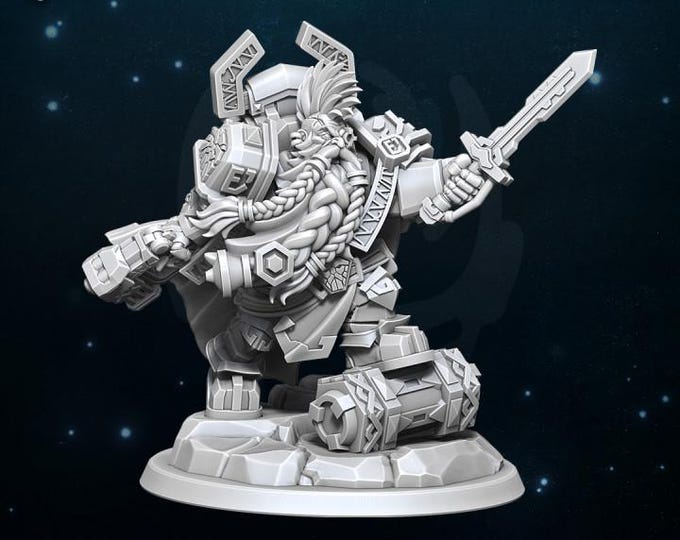 Space Dwarfs - Miniature - Lord Excavator - Wildmesh - Tabletop Wargaming for Grimdark | Alternative  | OPR Sci-Fi mini