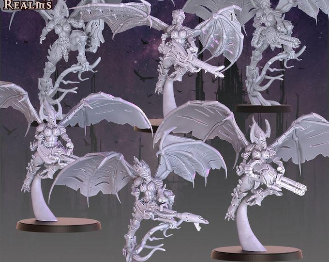 Winged Reavers with Heavy Weapons -  Across the Realms - Tabletop Wargaming for Grimdark | Alternative  | OPR Sci-Fi mini