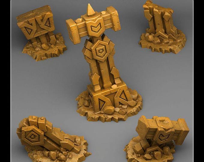 Magic Hammer Ruins -  Wargaming Terrain Objectives, by Fantastic Plants & Rocks