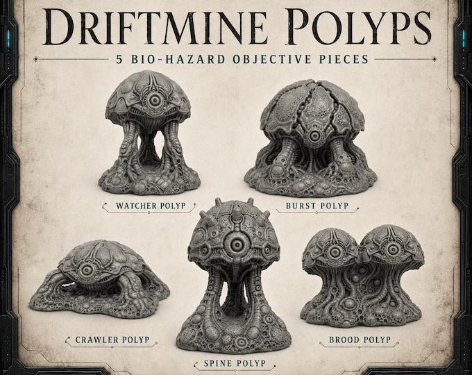 Driftmine Polyps - HGM Exclusive Resin Fantasy Monster Terrain Set - 5 Pieces