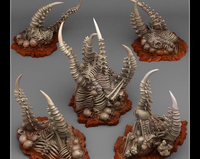 Abandoned Pile of Bones Wargaming Terrain Objectives Fantastic Plants and Rocks | PathFinder | Mini Dungeons & Dragons | Grimdark | Fantasy