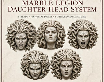 Marble Legion Daughter Conversion Heads | 1, 5, 10 or 20 Resin Head Upgrade Bits | 28mm or 32mm | HGM Exclusive