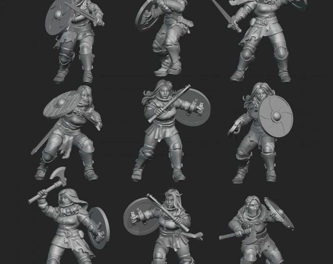 Shield Maidens - Frigid Miniatures - Tabletop Wargaming for Grimdark | Alternative  | OPR Sci-Fi mini