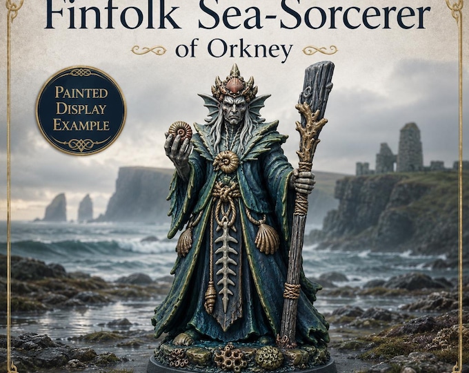 Fin-Folk Sea Sorcerer - Scottish Highland Folklore - HGM Exclusive Resin Fantasy Figures