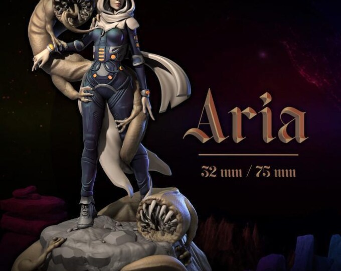 Aria Fantasy Miniature for Sci-Fi Wargames & TTRPG DnD Fantasy Tabletop Wargaming | Dungeons and Maidens mini
