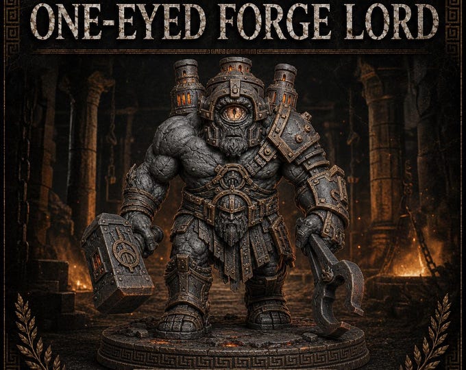 One-Eyed Forge Lord | Bronze Abyss Cyclops Resin Monster Miniature | 32–120mm Sizes | HGM Exclusive