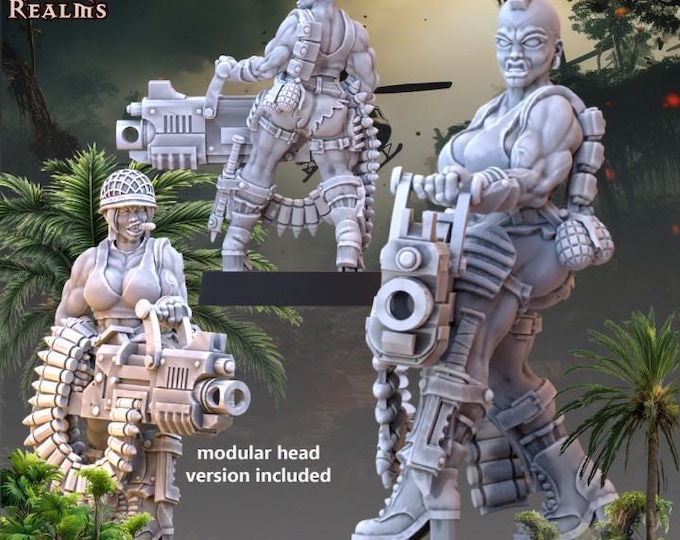 Jungle Sergeant Babe - Across the Realms - Tabletop Wargaming for Grimdark | Alternative  | OPR Sci-Fi mini