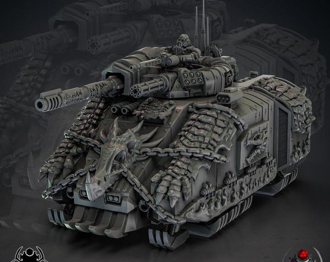 Flame Lizard Heavy Hover Punisher APC • 32mm Grimdark tank for Sci-Fi Wargames & TTRPG | Eight Legs Miniatures mini