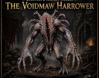 Voidmaw Harrower Miniature  – Dark Fantasy Monster Centerpiece - Highland Gaming Minis Exclusive Sci-Fi Resin Monster - DnD
