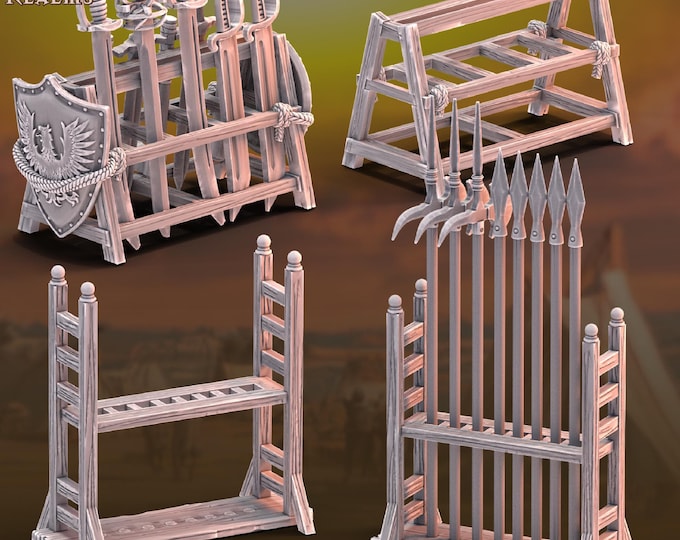 Weapons Racks - Across The Realms - Tabletop Wargaming Miniature for Grimdark | OPR | Sci-fi