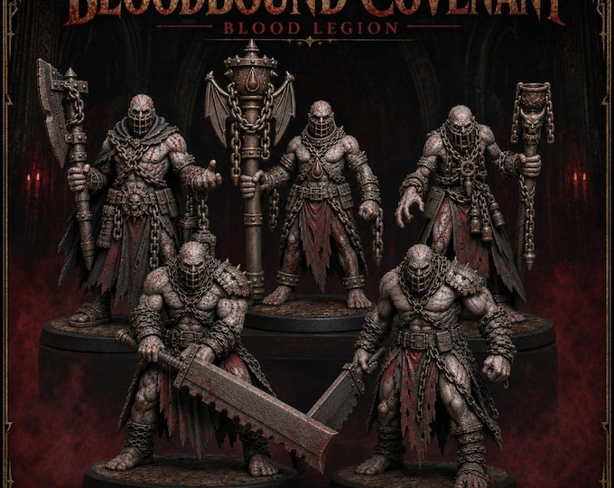 Bloodbound Covenant – Choose 1 or 5 Vampire Command Resin Miniatures – HGM Exclusive