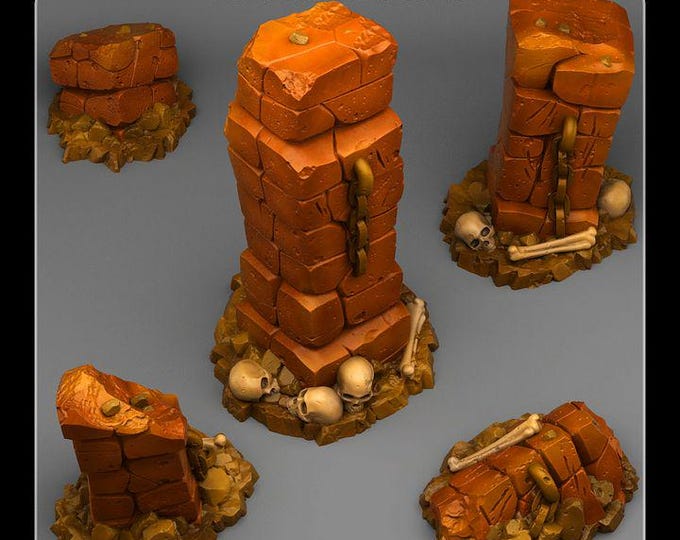 Chained Rocks -  Wargaming Terrain Objectives, Fantastic Plants and Rocks | PathFinder | Mini | Dungeons and Dragons | Fantasy | RPG