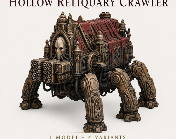 Hollow Reliquary Crawler | Hollow Legion HGM | Heavy Sci Fi Walker Engine | Gothic Resin Miniature
