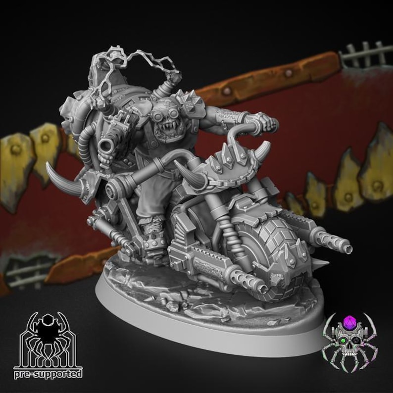 Wasteland Dust Bikers 32mm Grimdark Ork Miniature Set for Sci-fi ...