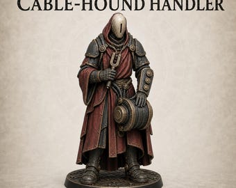 Hollow Cable-Hound Handler | Gothic Sci-Fi Custodian Miniature | Highland Gaming Minis Resin Character