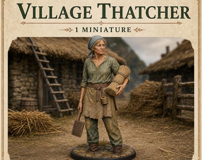 Lowroad Village Thatcher | Medieval Fantasy NPC | HGM Resin Miniature