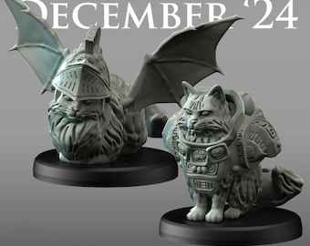 Space Marine Miniature Cat - Romanus Haagen and Maya Dazs | Fantasy | Grimdark | DnD | Resin Mini | Printerra