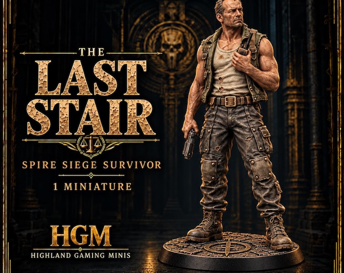 The Last Stair | 32mm Spire Siege Survivor Resin Miniature | Legends of Judgement | HGM Exclusive