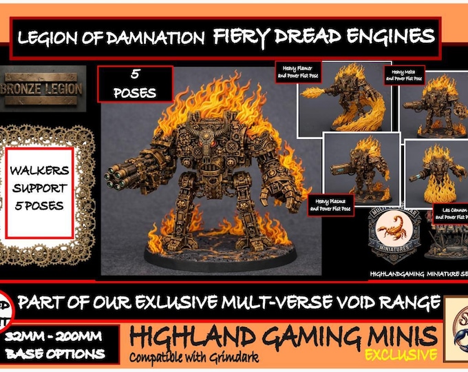 Legion Of Damnation - Fiery Dread Engines Bronze Legion - Exclusive HighlandGamingMinis Miniatures Range Tabletop Wargaming for Grimdark OPR