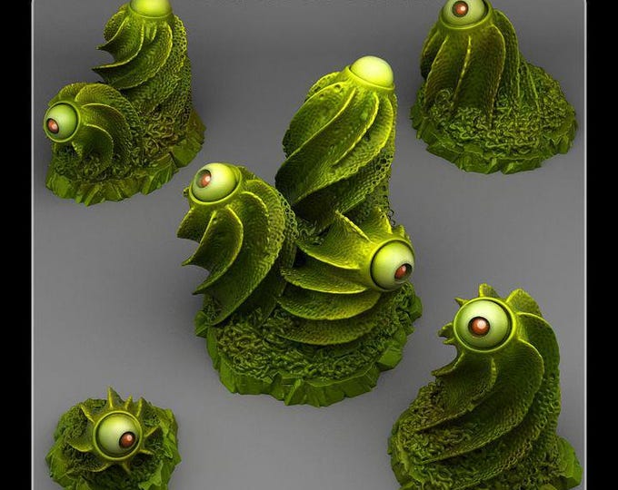 Toxic Sewer Eye Plants - Fantastic Plants & Rocks - Sci-Fi Terrain Set