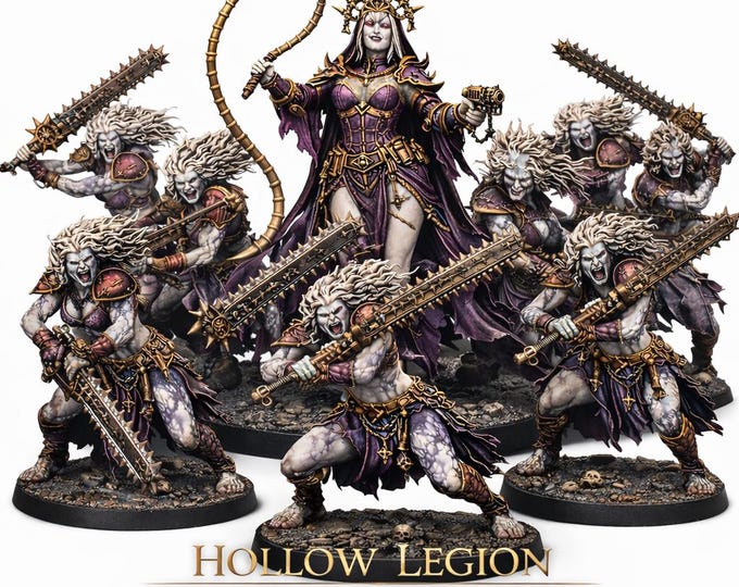 Chaos Sisters Of Excess : The Broken Choir Fallen Daughters of Abyzou Marble Legion Exclusive HighlandGamingMinis Wargaming for Grimdark OPR