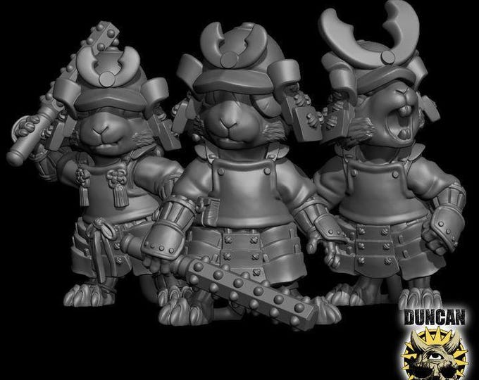 Mousle Samurai with Clubs | Duncan Shadow | PathFinder | Mini | Tabletop Wargaming | Dungeons and Dragons | Resin | Fantasy | RPG