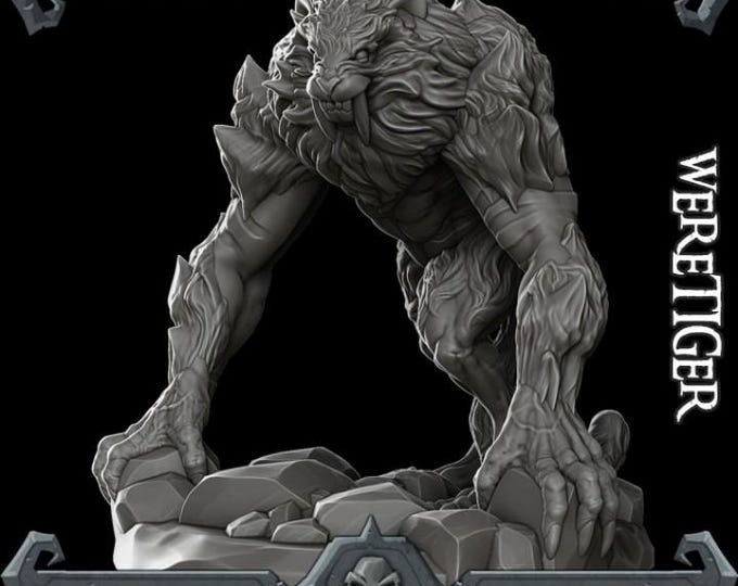 WereTiger- Fantasy Miniature  - Rocket Pig Games - Tabletop Wargaming for Grimdark | OPR Sci-Fi & Fantasy Resin Mini