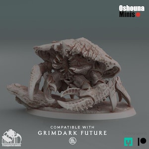 Oldscar Crab 2.0 -Deep Hive - Oshounaminis - Tabletop wargaming miniature for Grimdark | OPR | Sci-fi | Alien Bug Proxy | Printed mini