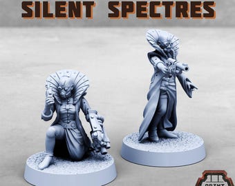 Female Silent Spectres Gang - Print Minis Licensed 28-32mm Resin Sci-Fi Unit