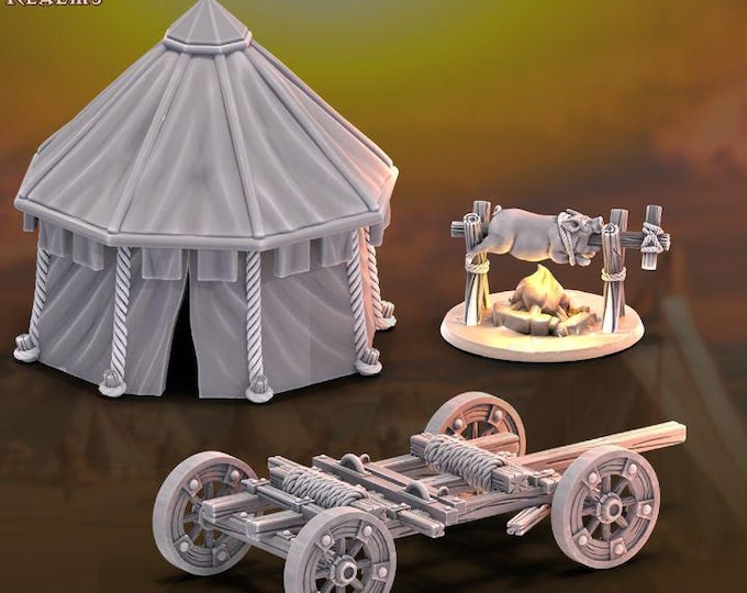 Mercenary Camp Wargaming Terrain - Across The Realms - Tabletop Wargaming Miniature for Grimdark | OPR | Sci-fi