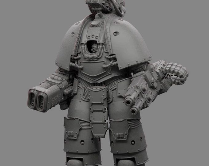 Exterminator Terminator With Heavy Weapons RESCALED to 80 percent body 90 percent head - Sedivalle - Tabletop Wargaming for Grimdark | OPR
