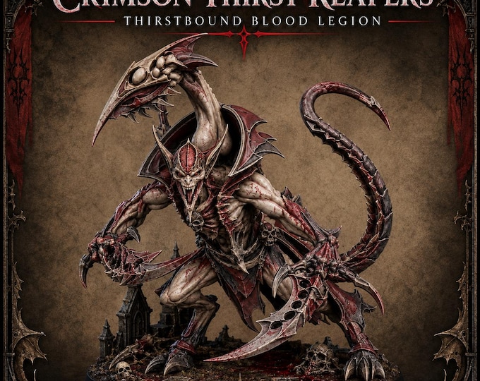 Crimson Thirst Reapers | Choose One or Full Set of 5 Vampiric Demon Resin Miniatures | HGM Exclusive