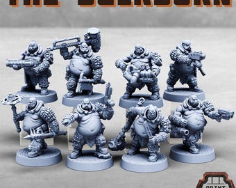 The Bulkborn Gang - Print Minis Licensed 28-32mm Resin Sci-Fi Gang Miniatures