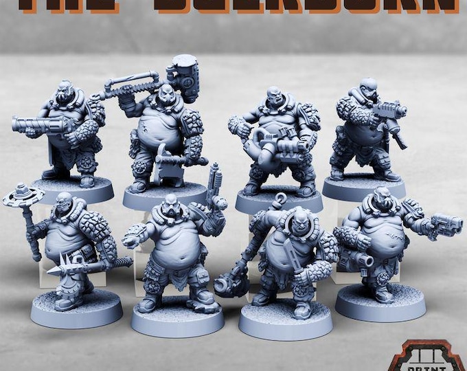 The Bulkborn Gang - Print Minis Licensed 28-32mm Resin Sci-Fi Gang Miniatures