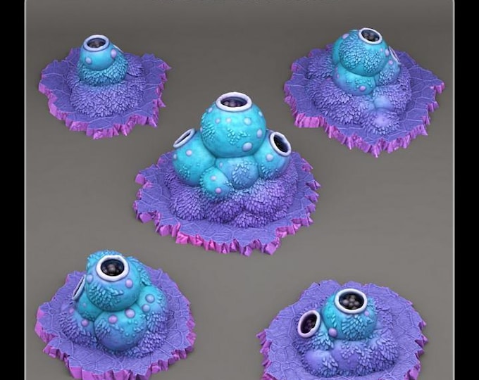 Sci-Fi Plants | Fantasy Wargaming Terrain Objectives | Fantastic Plants and Rocks | PathFinder | Mini | Dungeons and Dragons | Fantasy | RPG