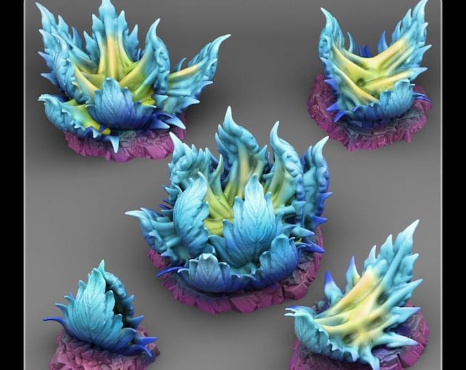 Alien Slime Plants Wargaming Terrain Objectives | Fantastic Plants and Rocks | PathFinder | Mini | Dungeons and Dragons | Fantasy | RPG