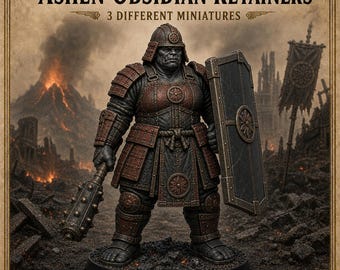 Ashen Obsidian Retainers | 3 or 6 Resin Oni Ogre Miniatures | HGM Exclusive