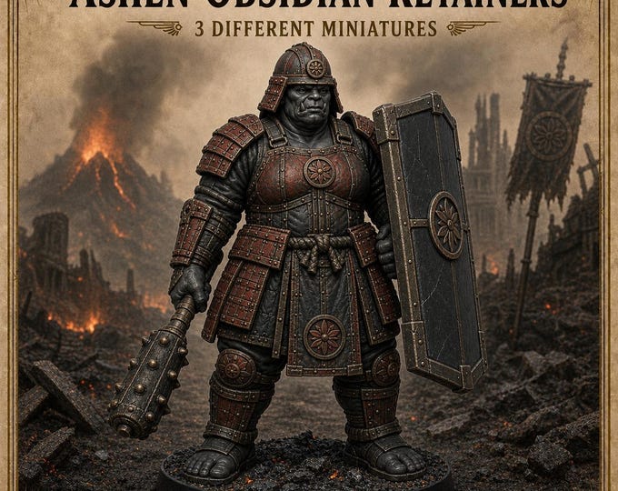 Ashen Obsidian Retainers | 3 or 6 Resin Oni Ogre Miniatures | HGM Exclusive
