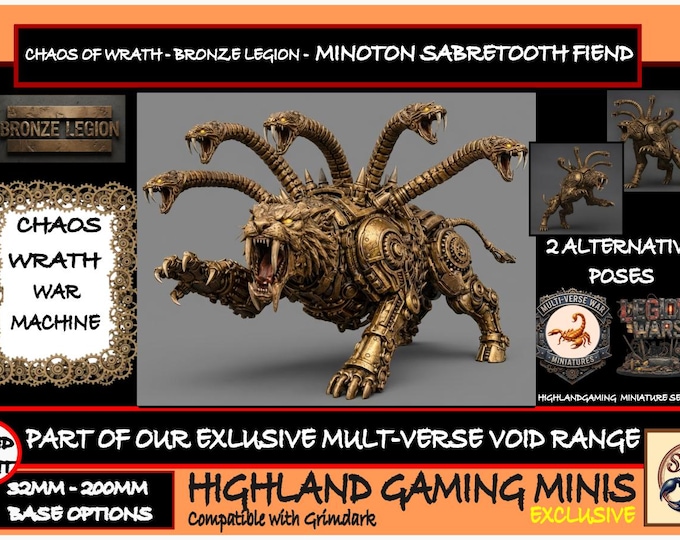 Chaos Marine - Bronze Sabretooth Engine  - Bronze Legion - Exclusive Multi-Verse Warp Wars HighlandGamingMinis Tabletop Wargaming Miniature