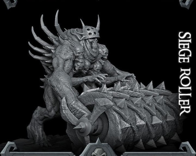 Chaos Demon Siege Roller - Fantasy Miniature  - Rocket Pig Games - Tabletop Wargaming for Grimdark | OPR Sci-Fi & Fantasy Resin Mini