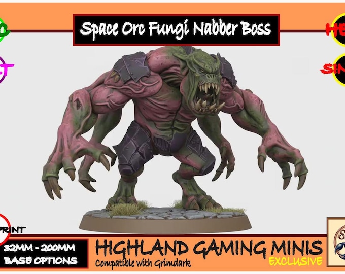 Space Bug Orc Fungi Nabber Boss Mutated Cult or Orc faction Exclusive Highland Gaming Minis Tabletop Wargaming for Grimdark Sc-fi