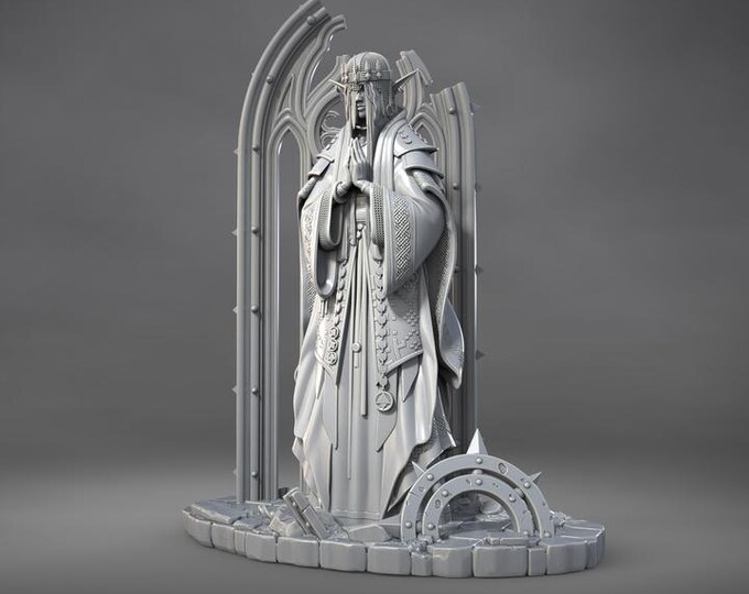 Saint Caldria of the Iron Vow - Fantasy Miniature for Sci-Fi Wargames & TTRPG DnD Fantasy Tabletop Wargaming | Dungeons and Maidens mini
