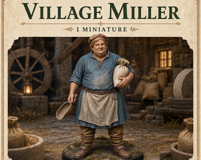 Lowroad Village Miller | Medieval Fantasy NPC | HGM Resin Miniature