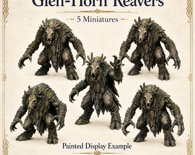 Glen-Horn Reavers - HGM Exclusive Resin Fantasy Monster Miniatures - 5 Pieces