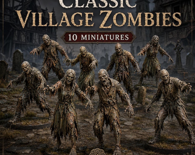 Classic Village Zombies | 5, 10 or 20 Resin Fantasy Undead Miniatures | HGM Exclusive