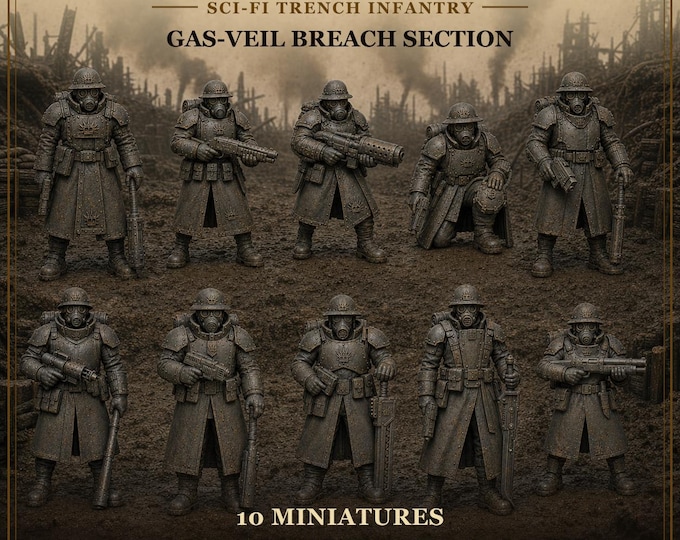 Mud-Crown Gas-Veil Breach Section - Ten-Model Resin Unit - HGM Exclusive