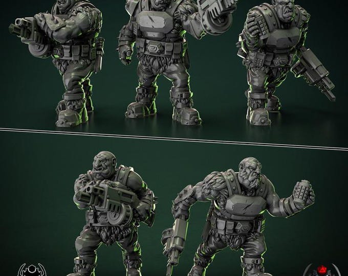 Light Ogre Squad IceWind - Eight Legs Miniatures -Tabletop Wargaming Miniature for Grimdark OPR Sci-fi