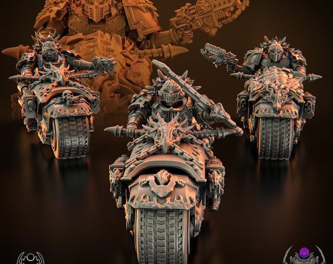 Flame Lizards Bikers - Sci-Fi Wargames & TTRPG | Eight Legs Miniatures mini