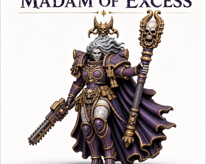 Chaos Lord - Madam of Excess - Marble Faction - Highland Gaming Minis Exclusive - Sci-Fi Resin Character