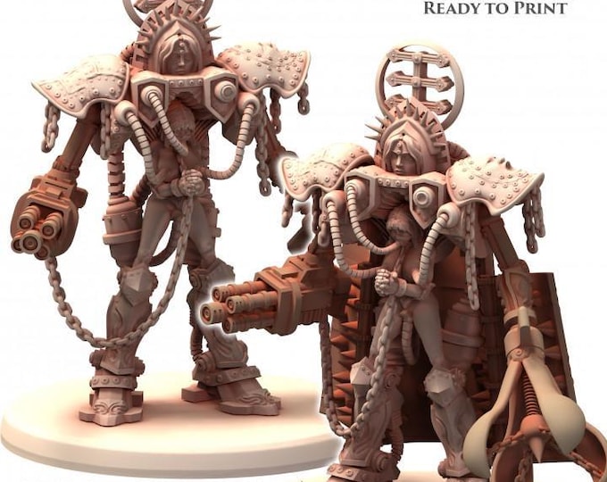Battle Nuns Prayer Machine Nundam Warsuit -  BELTHAZARK - Printerra Studios - Tabletop Wargaming Miniature for Grimdark | OPR | Sci-fi